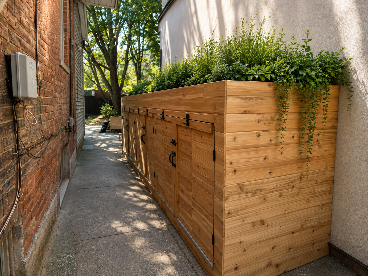 Custom Cedar Bike Storage