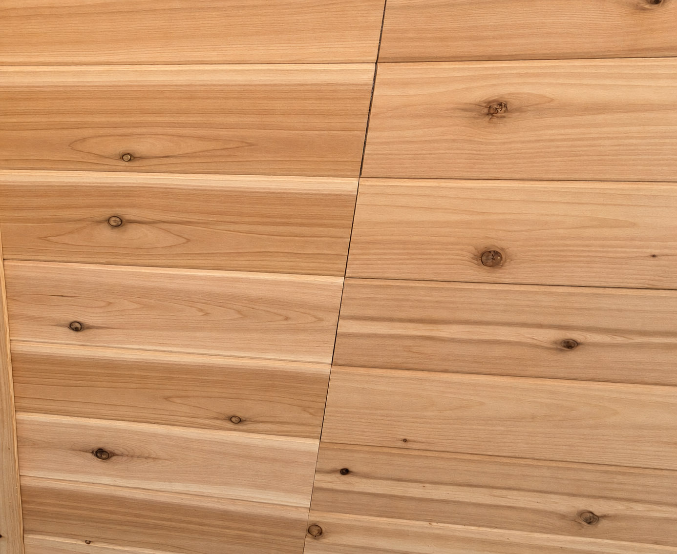 Close-up of cedar craftsmanship
