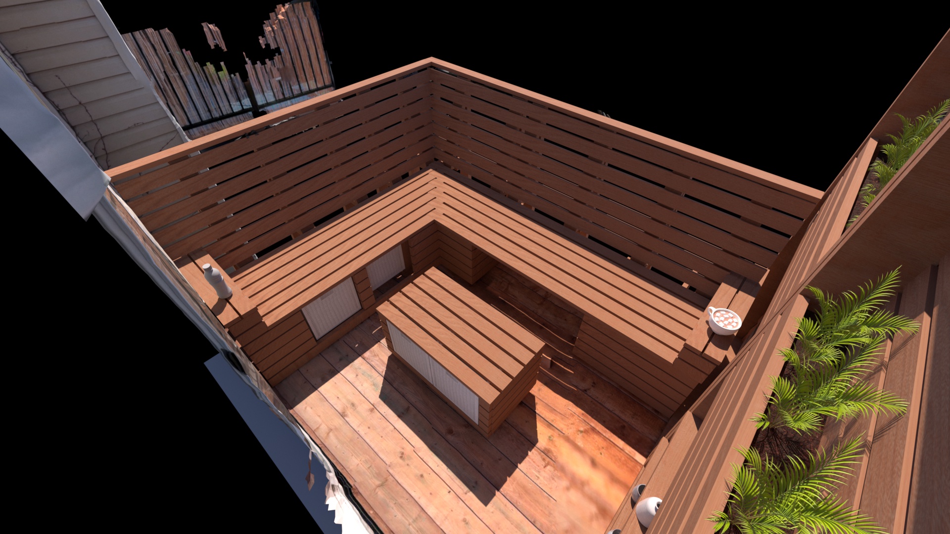 Integrated Cedar Balcony