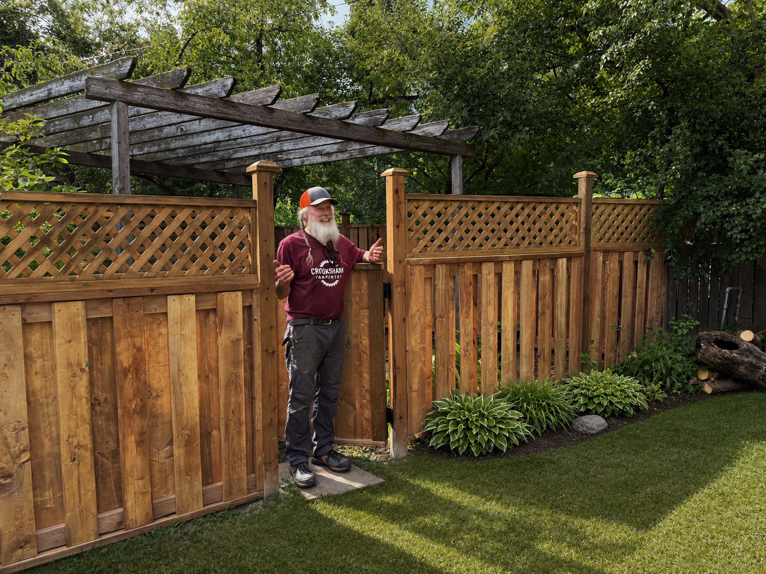 Custom cedar fence and gate installation