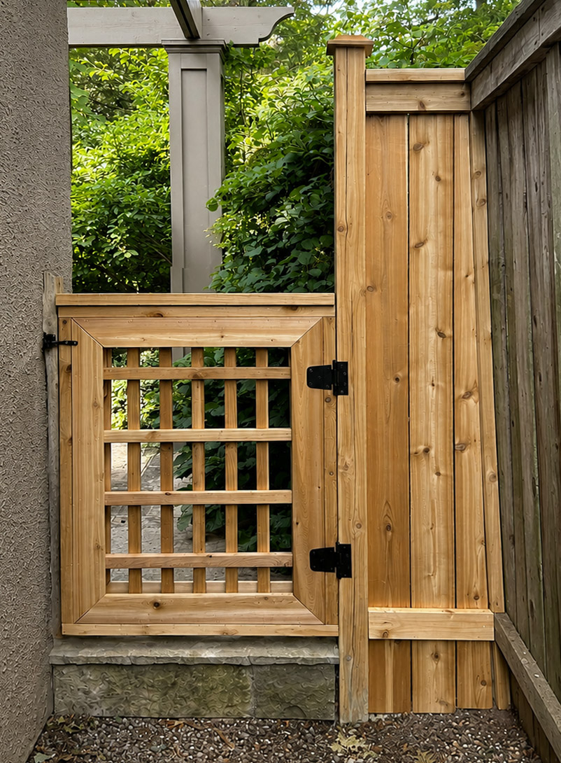 Custom garden gate and privacy panel
